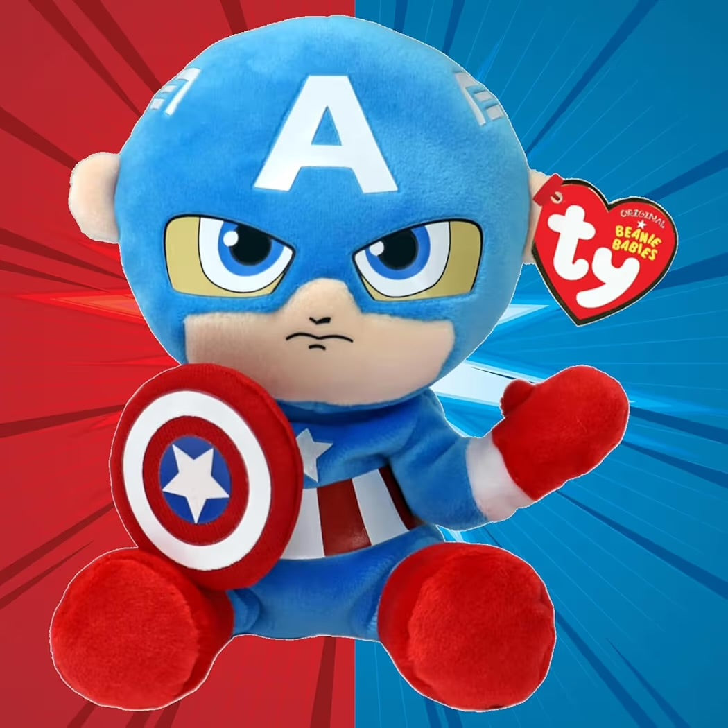 Ty Collezione Marvel Captain America Peluche 20 cm