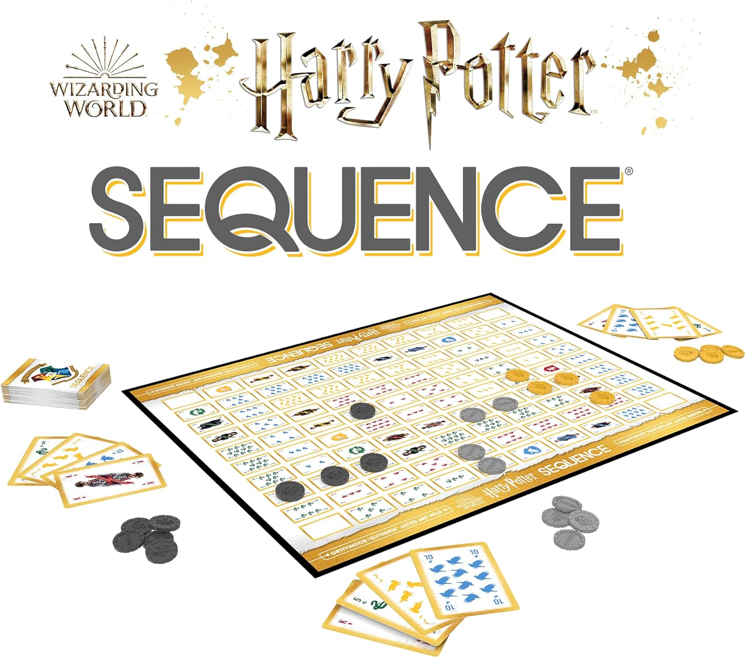 Goliath SEQUENCE Harry Potter Gioco da Tavolo e Carte da 7 Anni per Famiglie Allinea 5 Pedine per Creare la Sequenza da 2 a 12 Giocatori - Idea Regalo