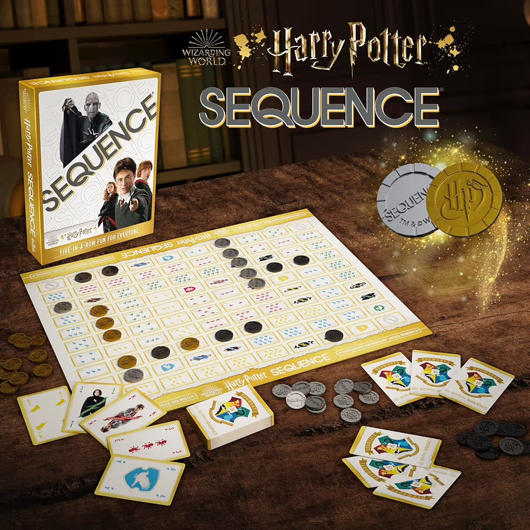 Goliath SEQUENCE Harry Potter Gioco da Tavolo e Carte da 7 Anni per Famiglie Allinea 5 Pedine per Creare la Sequenza da 2 a 12 Giocatori - Idea Regalo