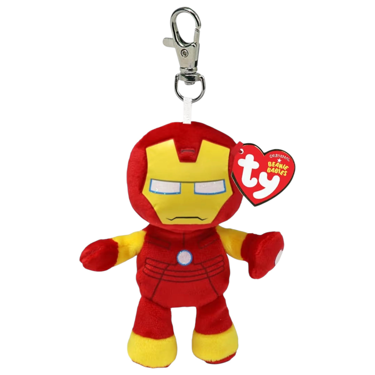 Ty Portachiavi Iron Man Marvel di Peluche, Tutti i Tuoi Eroi Preferiti da Portare Sempre con Te, Idea Regalo 10 cm