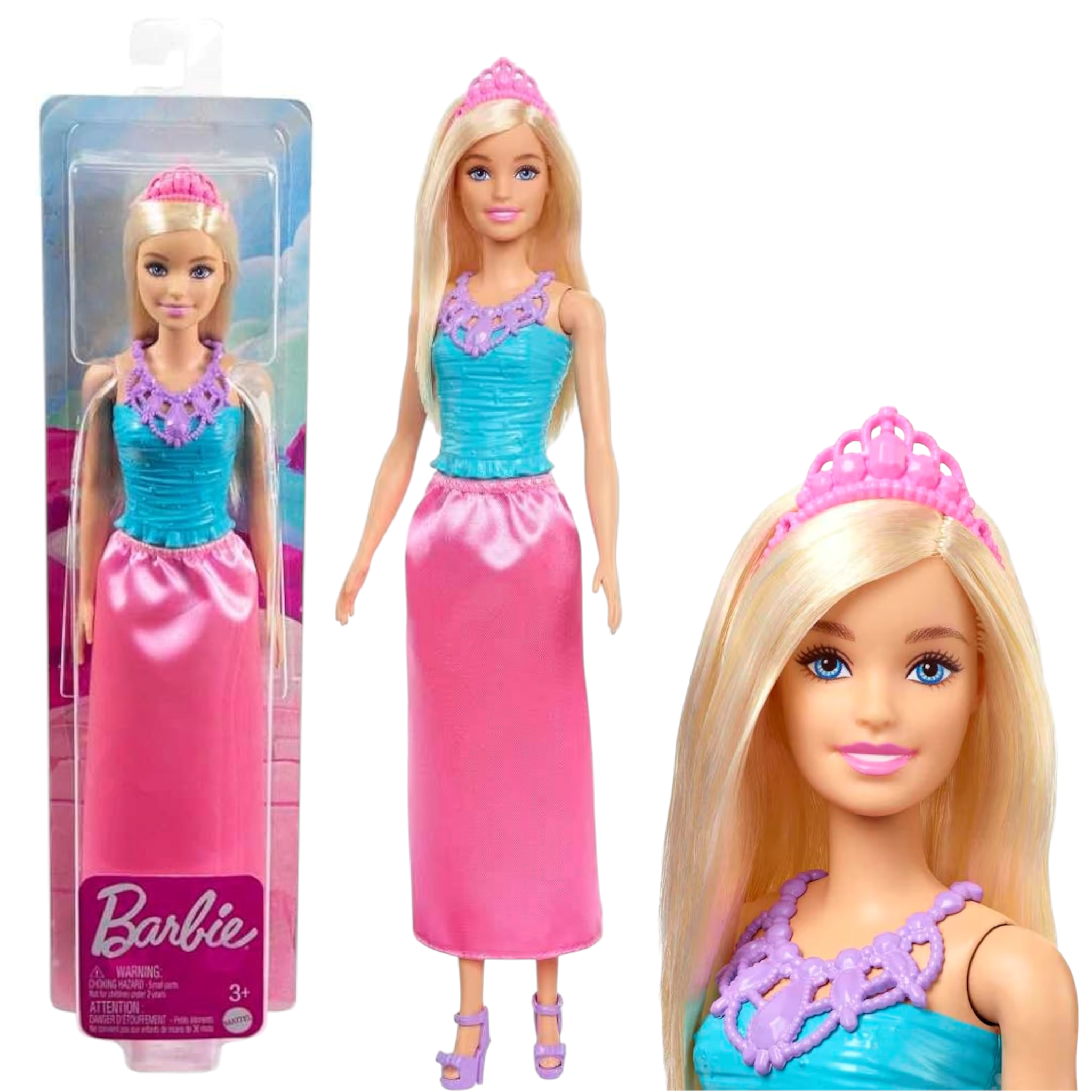 Mattel Barbie Dreamtopia Bambola Bionda con Gonna Rosa e Accessori