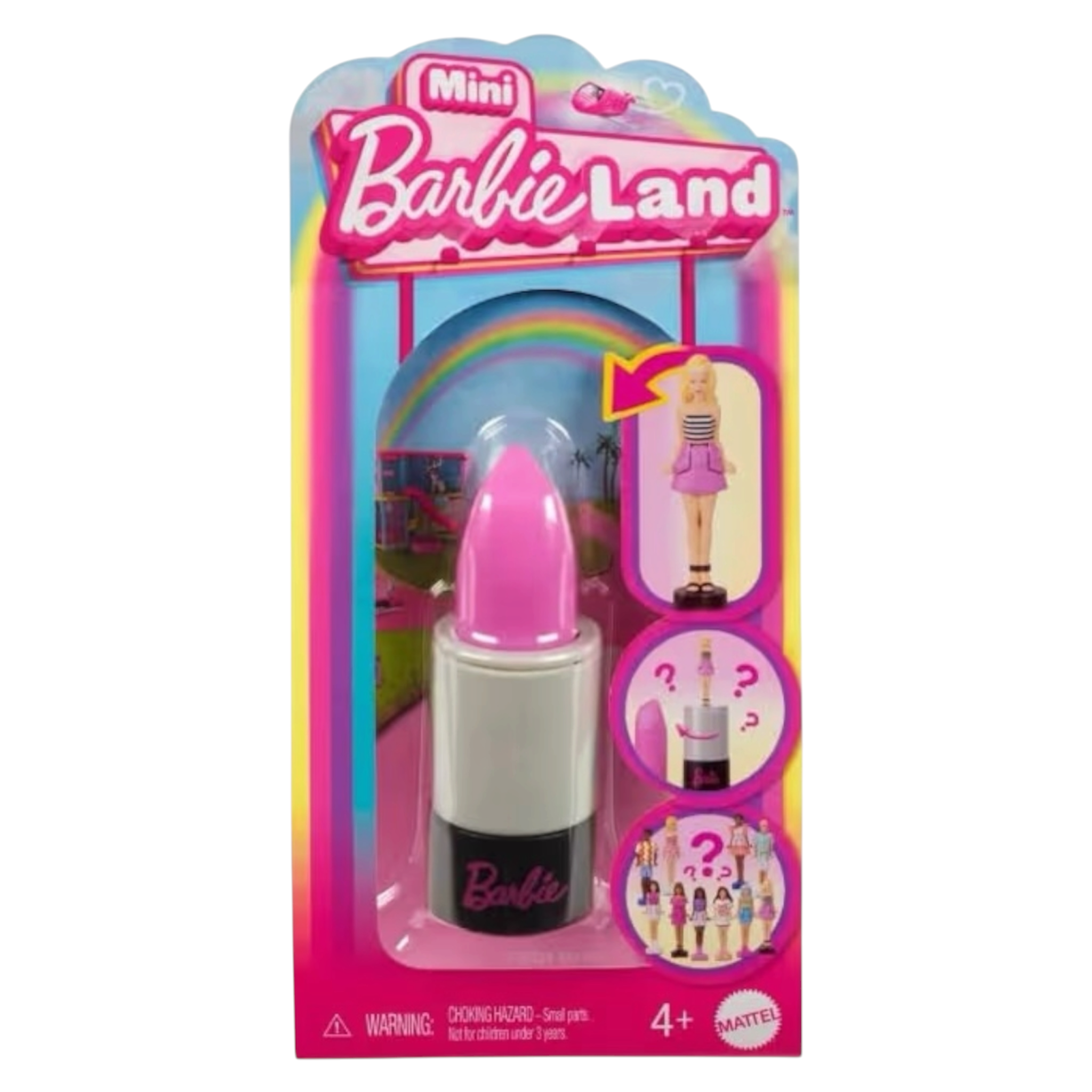 Mattel Barbie Beach Castana e Mini BarbieLand Fashionistas 3,8 cm a Sorpresa nel Rossetto