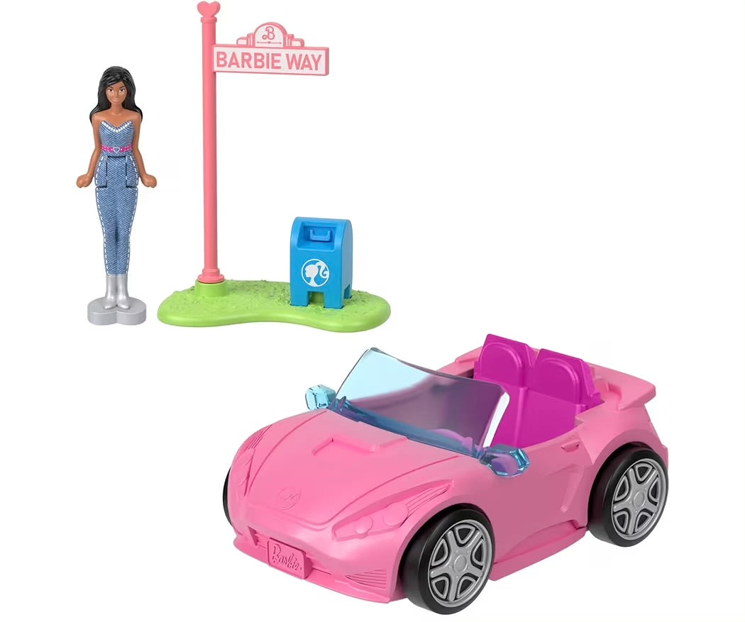 Mattel Barbie Mini BarbieLand Auto Decappottabile HYF42 con Mini Bambola e Veicolo