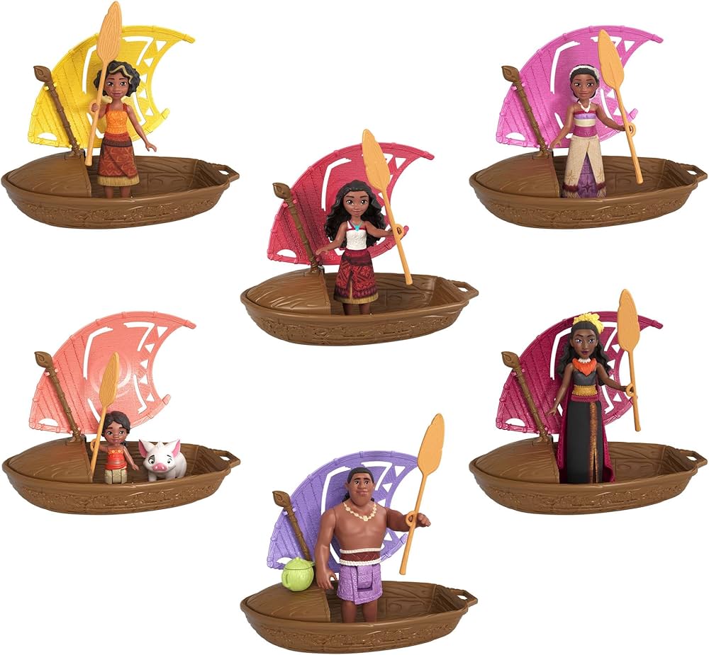 Mattel Disney Oceania 2 Set Mini Bambola Sorpresa con Canoa