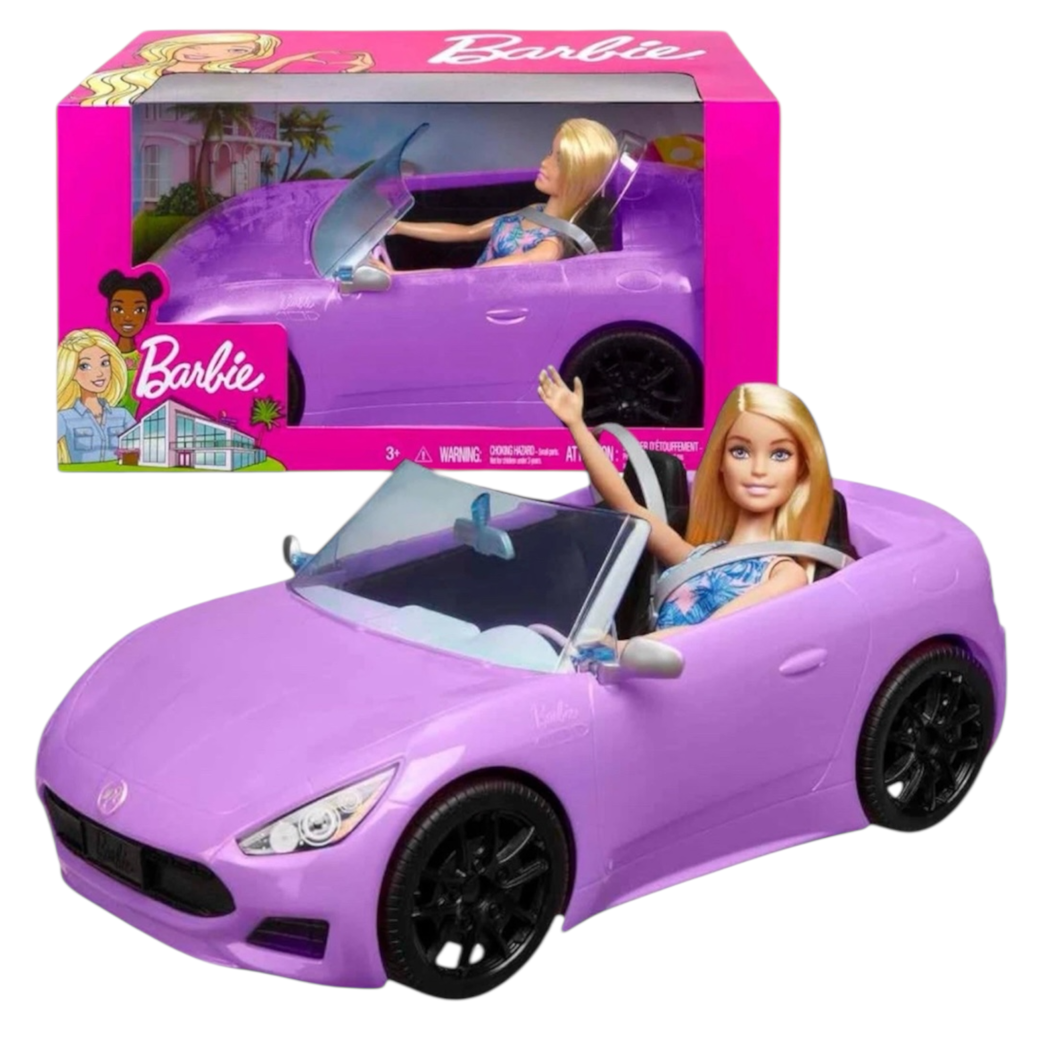 Barbie - Bambola e auto cabriolet viola