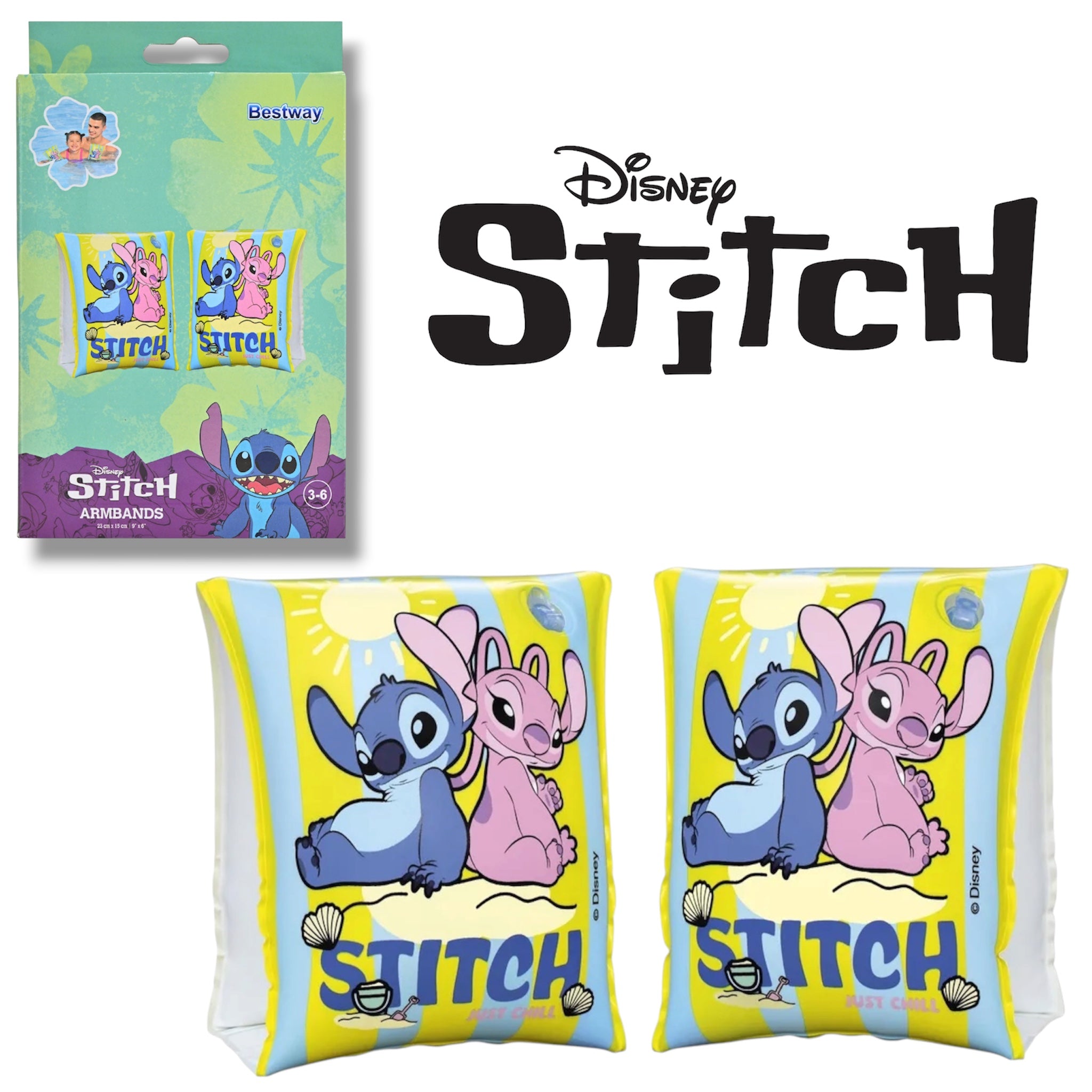 DISNEY STITCH | Braccioli per Mare e Piscina 3-6 Anni | NUOVO | Accessorio Estivo
