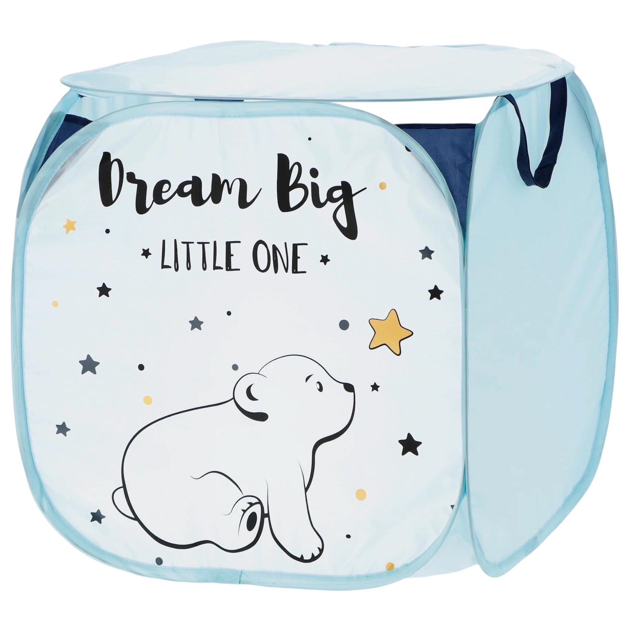 Cesto Portagiochi Bear in Nylon Pieghevole Contenitore Cameretta 45x45x45cm