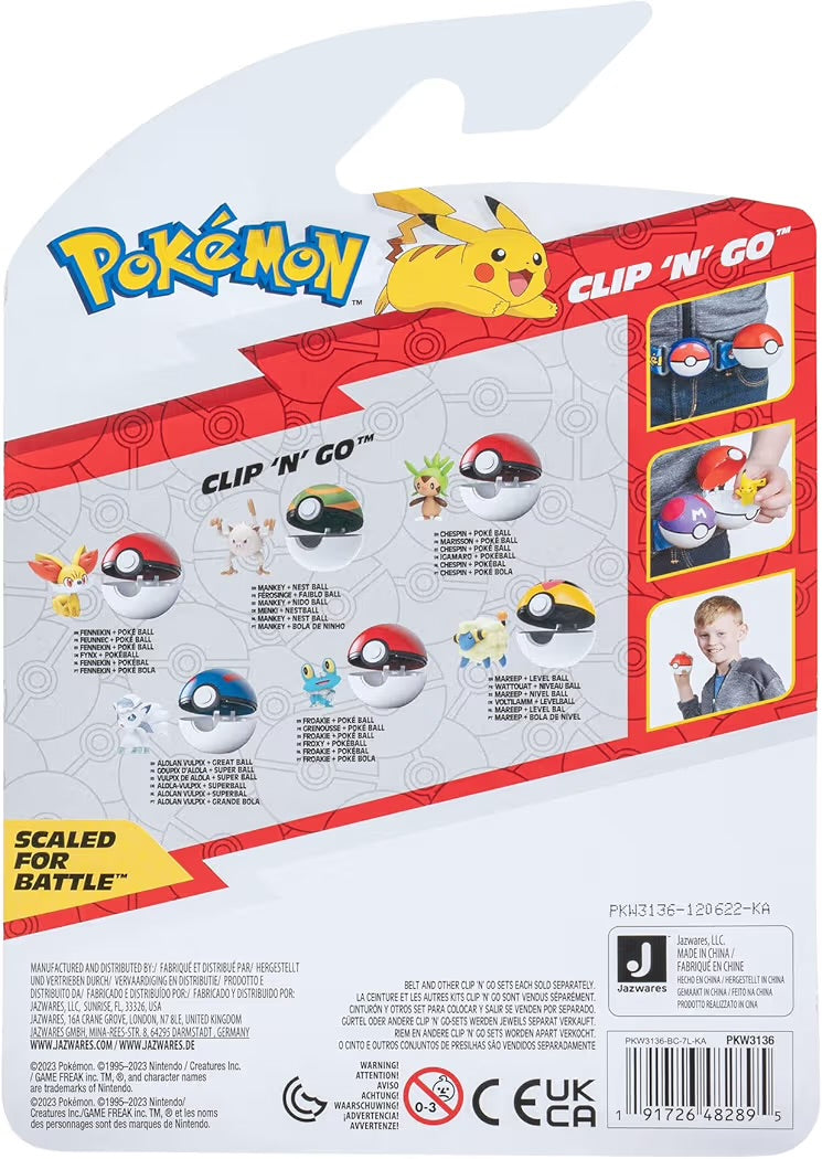 Pokémon Clip’n’Go Menki con Nest Ball PKW3136 Personaggio 5 cm