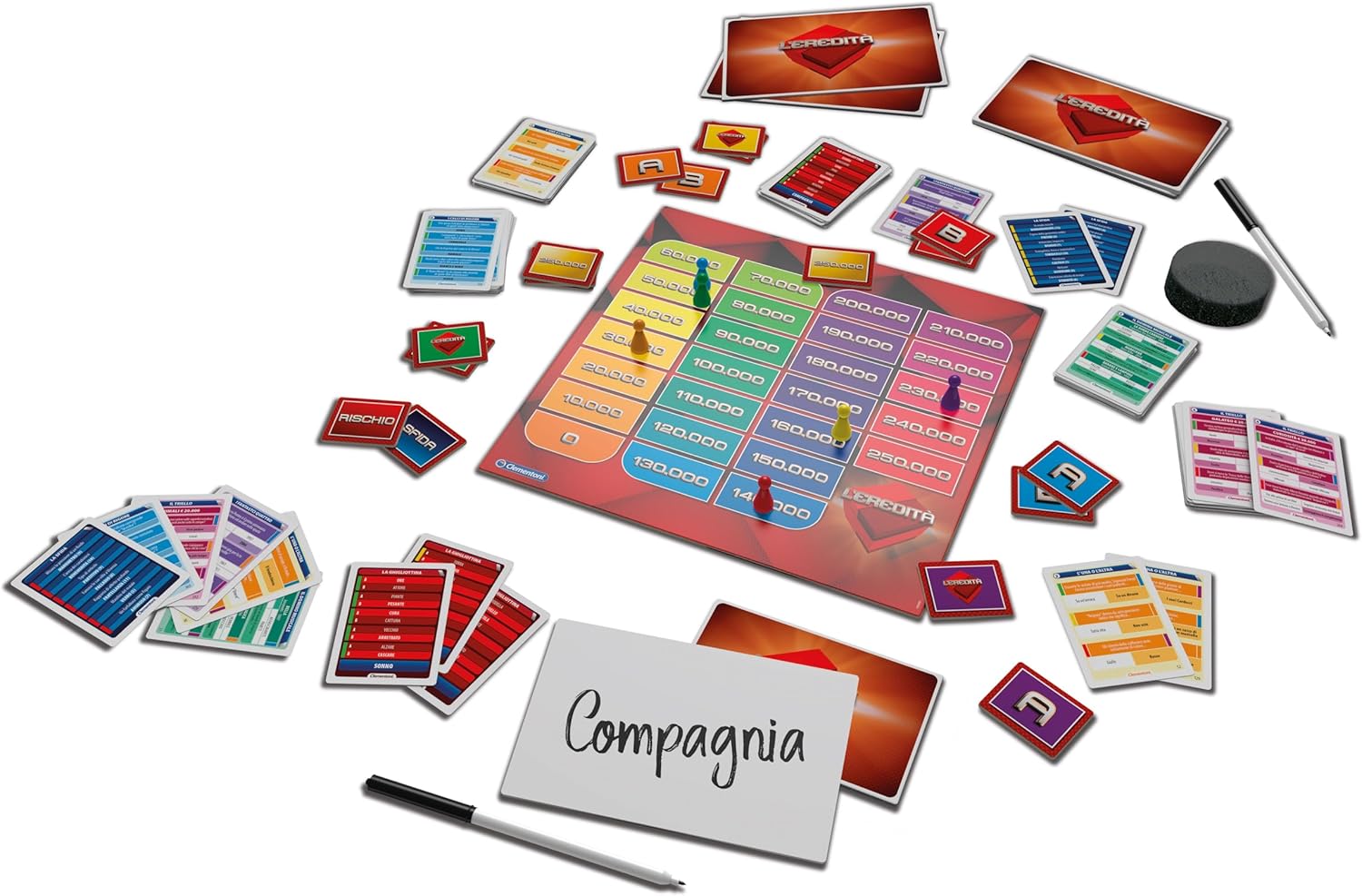Clementoni L'eredità Gioco Da Tavolo Per Tutta La Famiglia Party Game 2-6 Giocatori Lingua Italiano