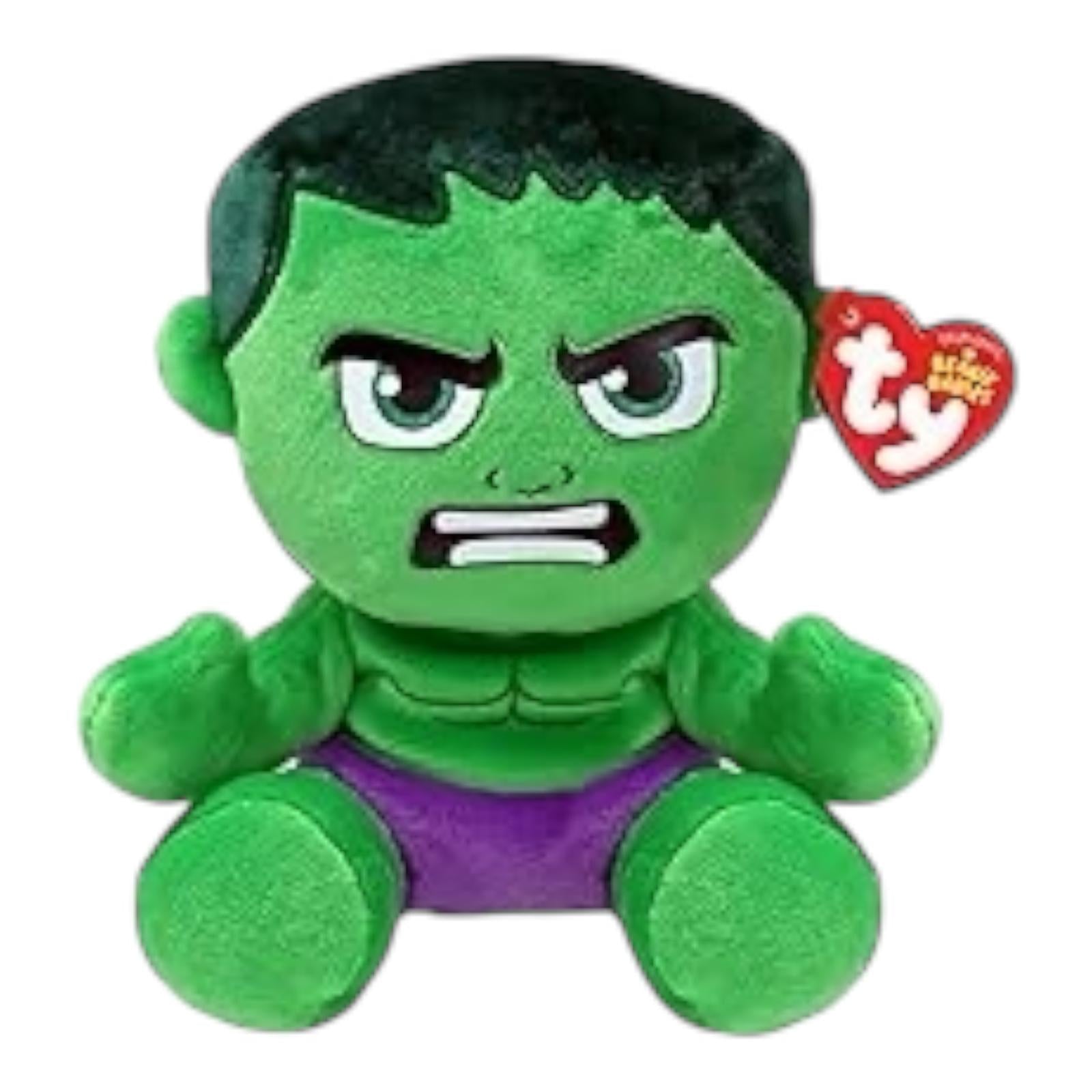 Ty - Collezione Marvel, Hulk Peluche 20 cm