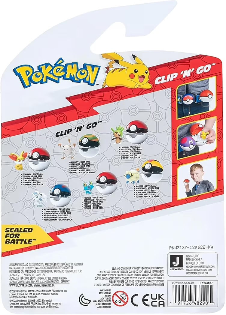 Pokémon Clip’n’Go Alola Vulpix con Super Ball PKW3135 Personaggio 5 cm