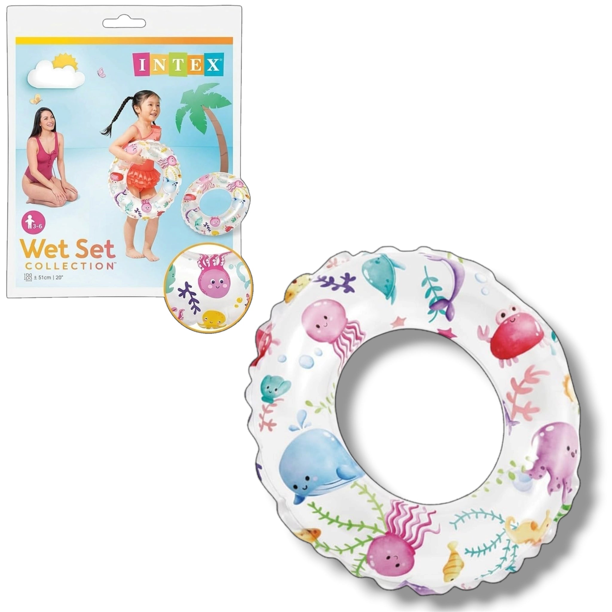 Intex Salvagente Gonfiabile con Animali acquatici 51 cm per Bambini | Mare, Spiaggia e Piscina
