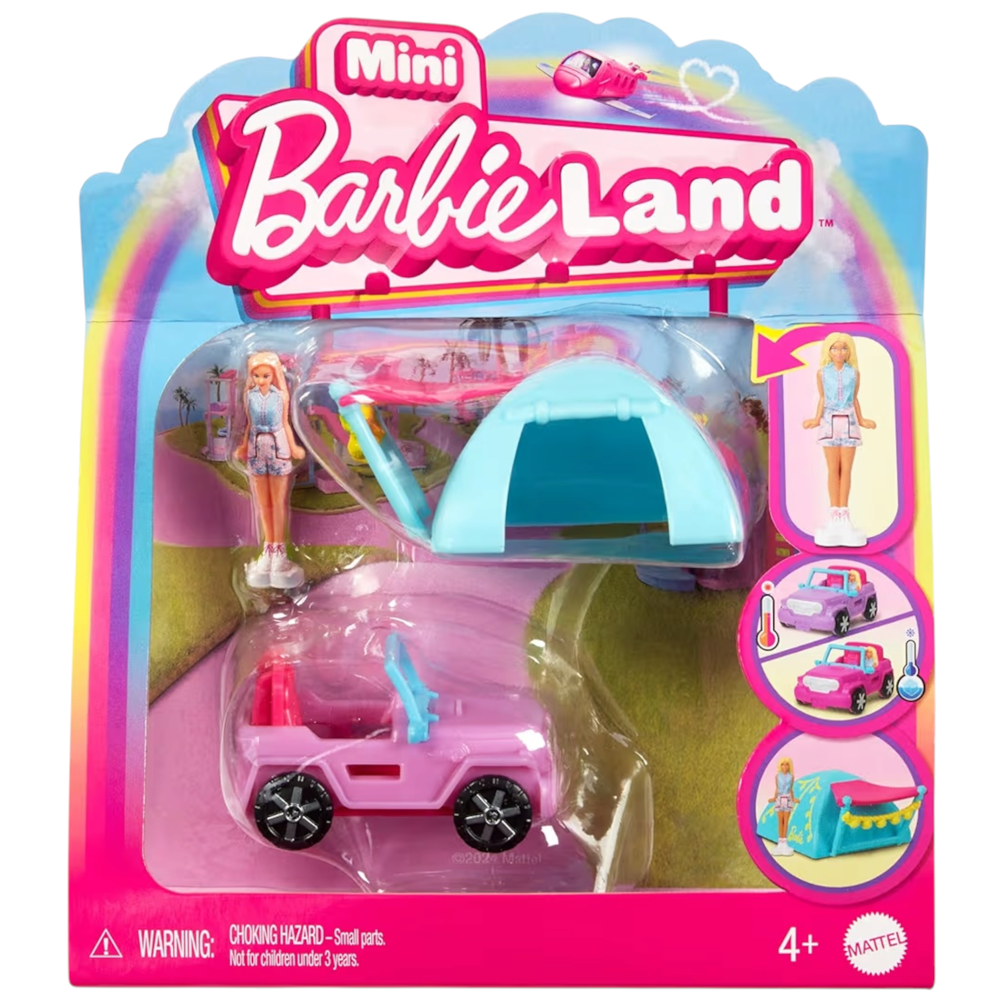 Mattel Barbie Mini BarbieLand Jeep Fuoristrada HYF43 con Mini Bambola e Veicolo