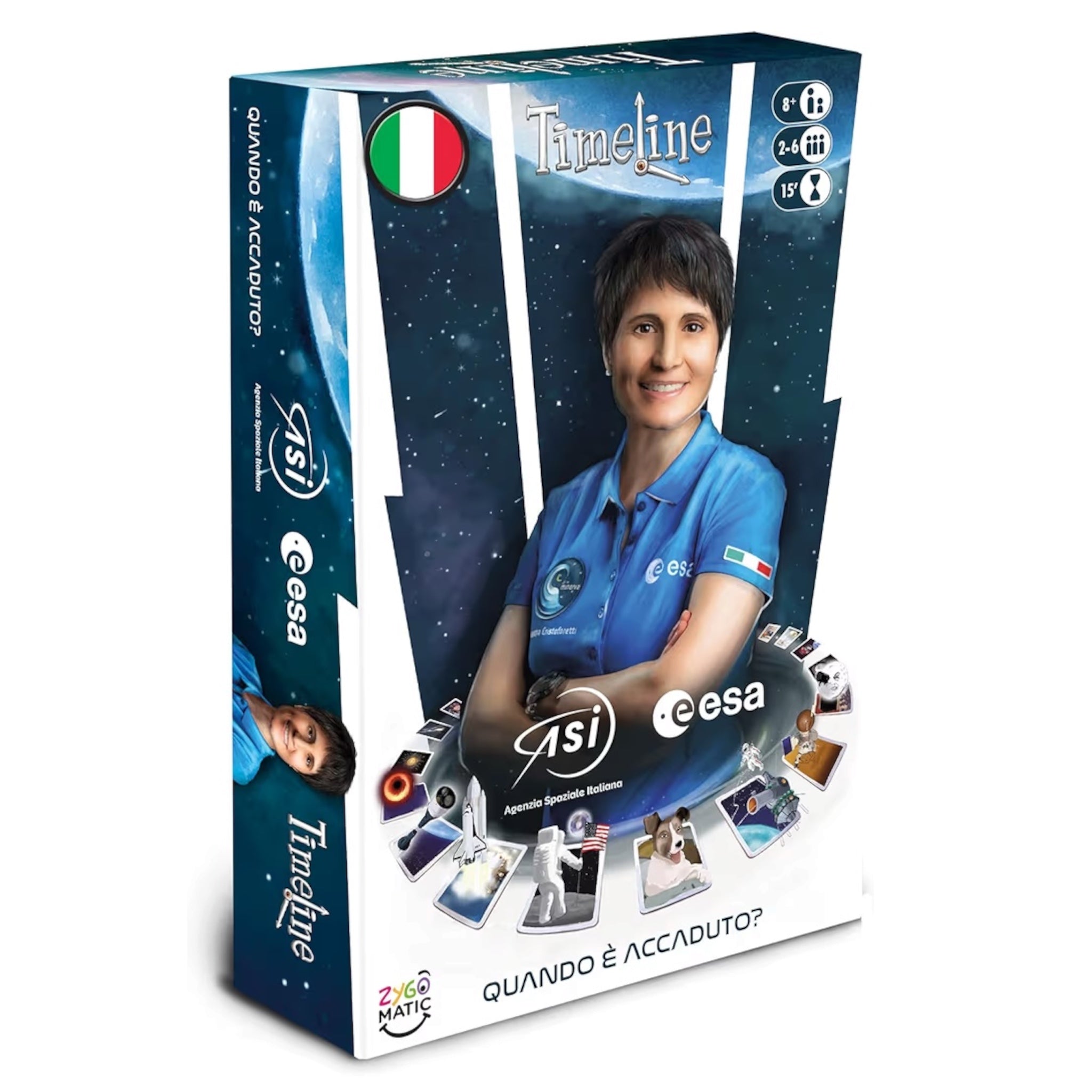 Asmodee Gioco da Tavolo 2-6 Giocatori TimeLine ASI ESA (Agenzia Spaziale Italiana e Agenzia Spaziale Europea) Metti Alla Prova le Tue Conoscenze sull'Astronomia 8 Anni
