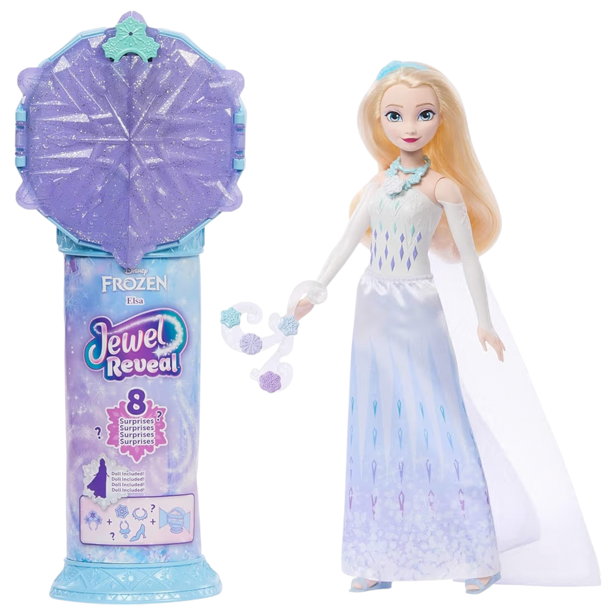 Mattel Set Disney Frozen Elsa Jewel Reveal e Ice Reveal Mini Bambole Surprise con Accessori Originali