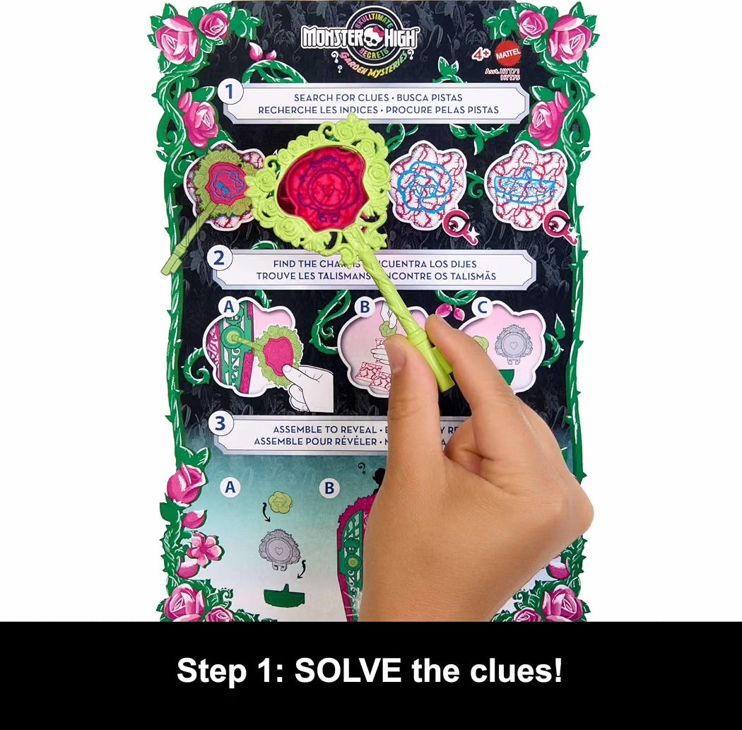 Mattel Monster High Segreti da Brivido Venus McFlytrap e I misteri in Giardino bambola con guardaroba, 19 accessori e abiti per il tea party
