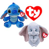 Ty Peluche Disney Stitch e Dumbo 20 cm Morbidissimo TY BEANIE BABIES Idea Regalo Pupazzo