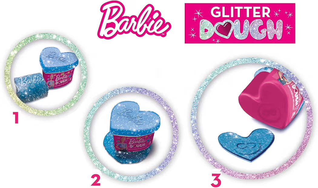 Mattel Barbie Bionda con Abito Rosa e Cuore Plastilina Glitter, Tatuaggi Barbie Colore Casuale