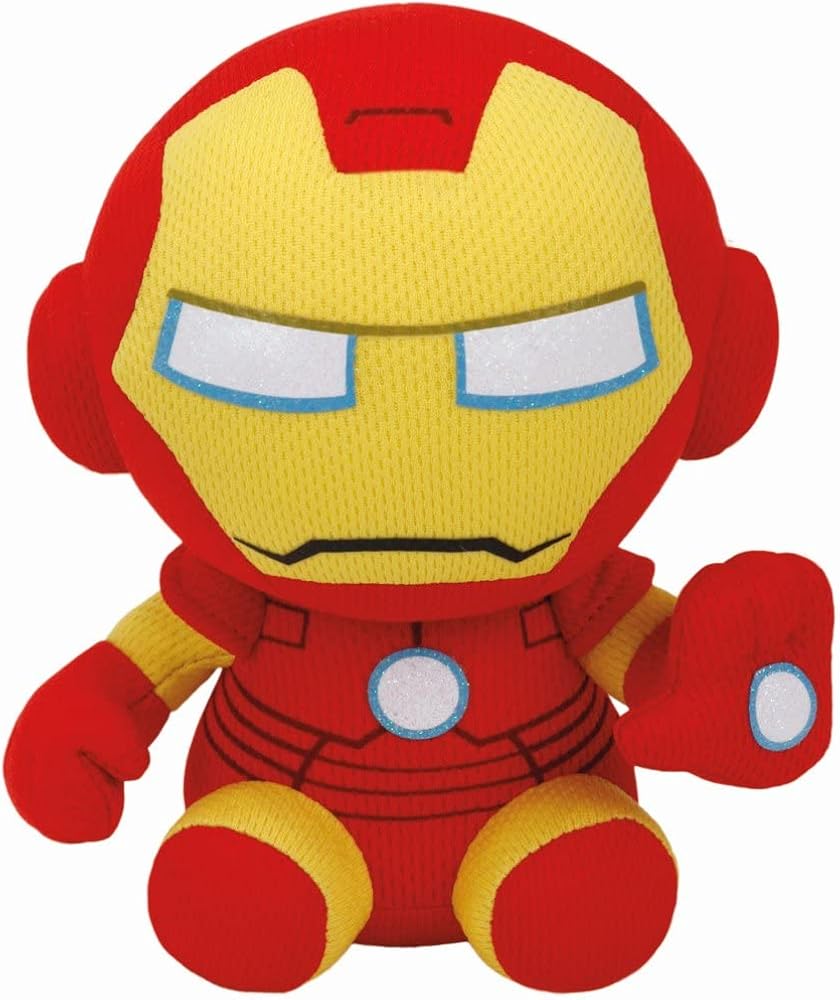 Ty Iron Man Collezione Marvel in Versione Floppy Morbido Peluche da Collezionare 20 cm