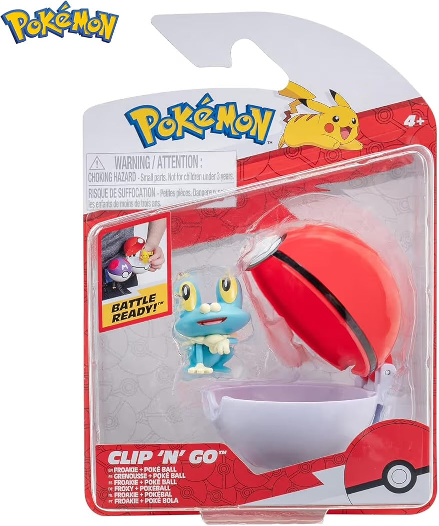 Pokémon Clip’n’Go Froxy con Poké Ball PKW3133 Personaggio 5 cm