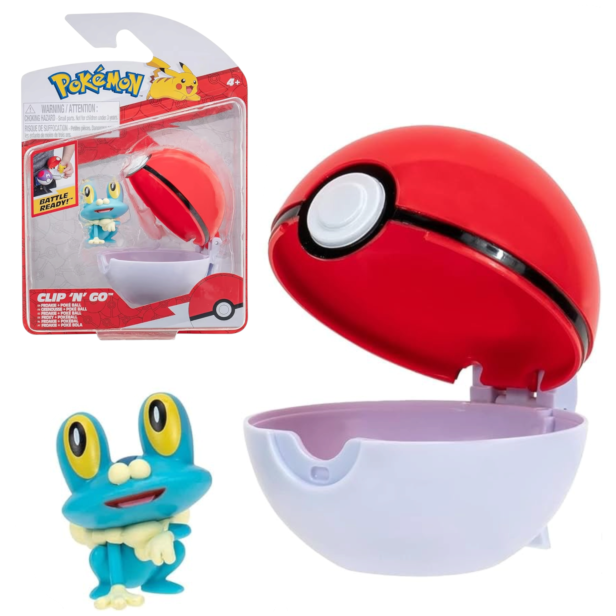 Pokémon Clip’n’Go Froxy con Poké Ball PKW3133 Personaggio 5 cm