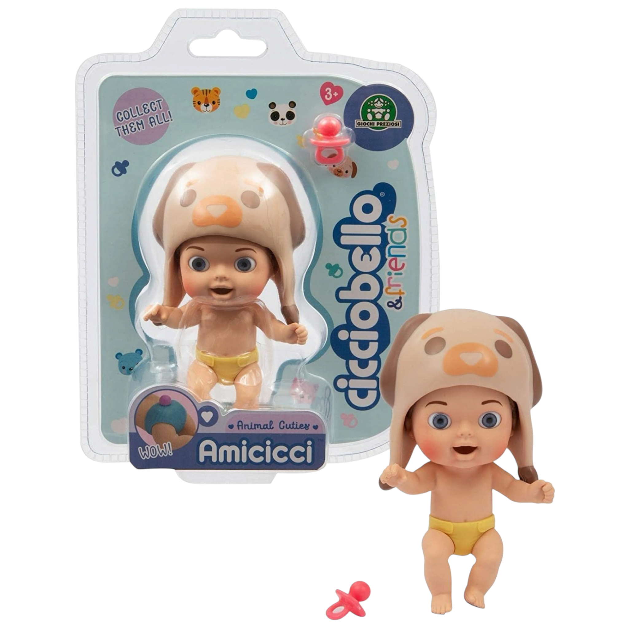 Giochi Preziosi Cicciobello Amicicci animal cuties - Boy Dog Mini Personaggio con cappellino da animaletto