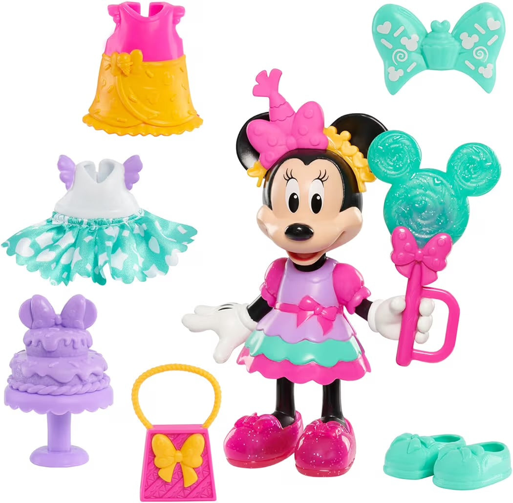 Just Play Minnie Mouse Fashion 14- pezzi Sweet Party Doll and Accessories