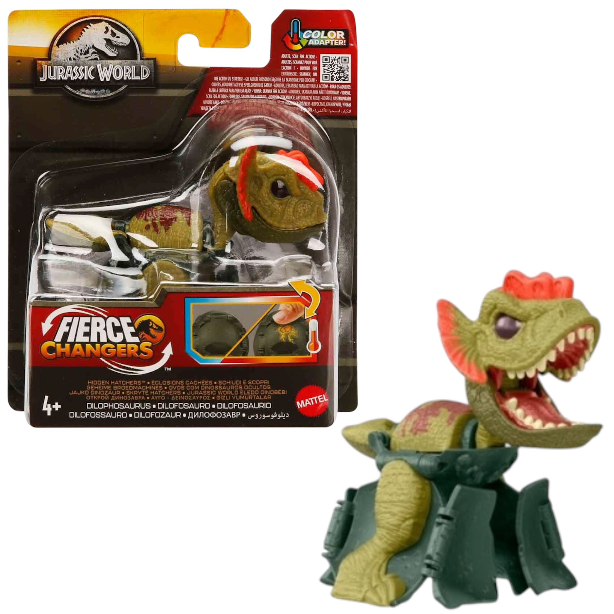 Mattel Jurassic World Dilophosaurus Trasformazione 2 in 1 HVB13