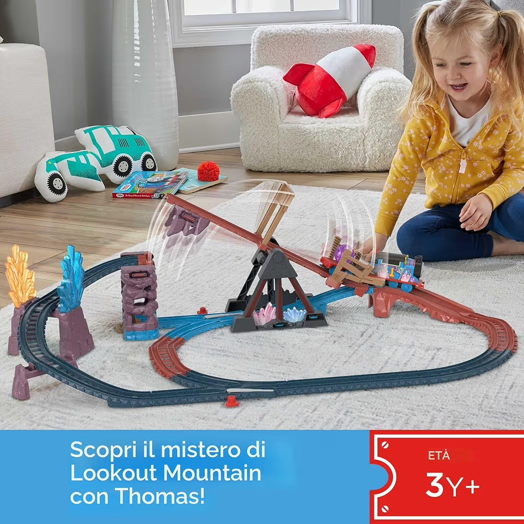 Fisher-Price Thomas il Trenino Set Avventura nella Grotta di Cristallo con Trenino Thomas Motorizzato, Ponte Mobile, 9 Pezzi e 2,5 m di Binari