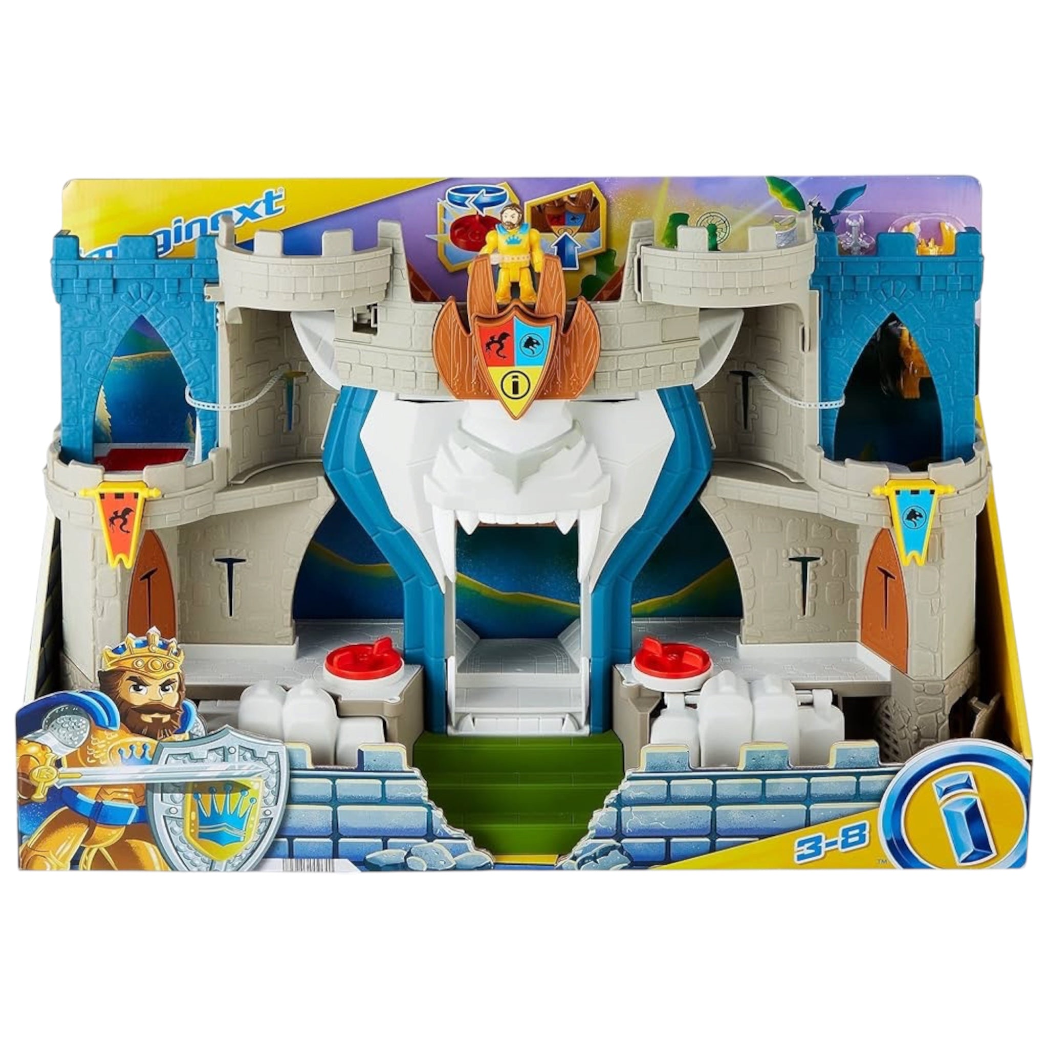 Fisher-Price Imaginext Castello del Leone HCG45 Playset Medievale con Personaggi Torre e Prigione Giocattolo 3+ Anni