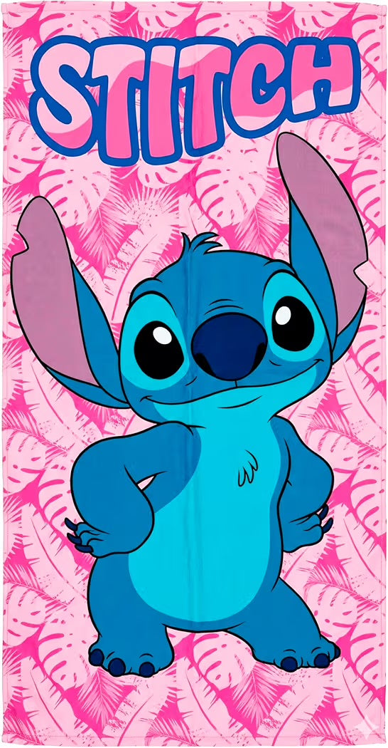 Telo Mare DISNEY STITCH Asciugamano Rosa in Morbida Microfibra per Piscina e Spiaggia dai Colori Vivaci Idea Regalo Estate per Fan di Stitch