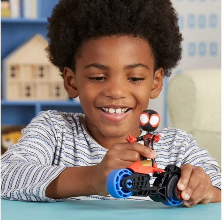 Hasbro Marvel Miles Morales Spider-Man con Motocicletta Giocattolo