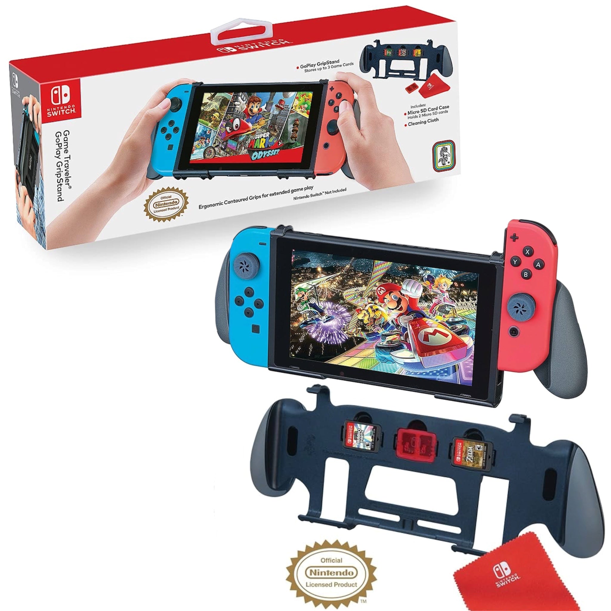 Supporto GoPlay per Nintendo Switch con impugnatura per Joy-Con