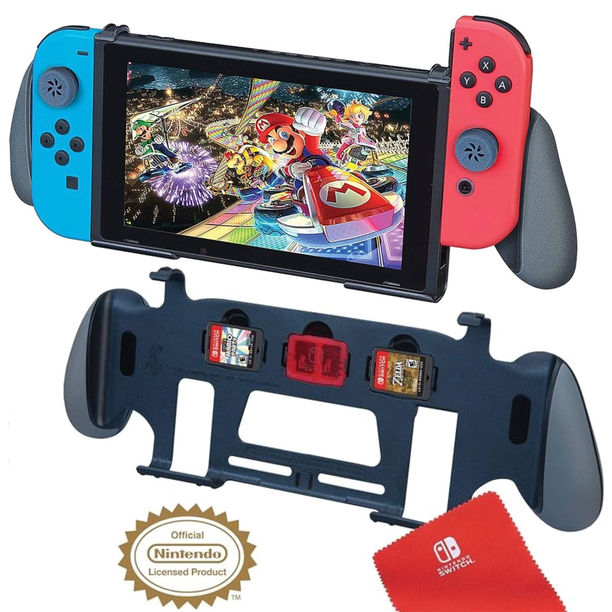 Nintendo Switch Impugnatura Game Traveler GoPlay GripStand con Porta Giochi