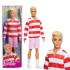 Barbie Ken Fashionistas 241 con Capelli Biondi, Polo a Righe e Shorts Rosa giocattolo per bambini 3+ anni