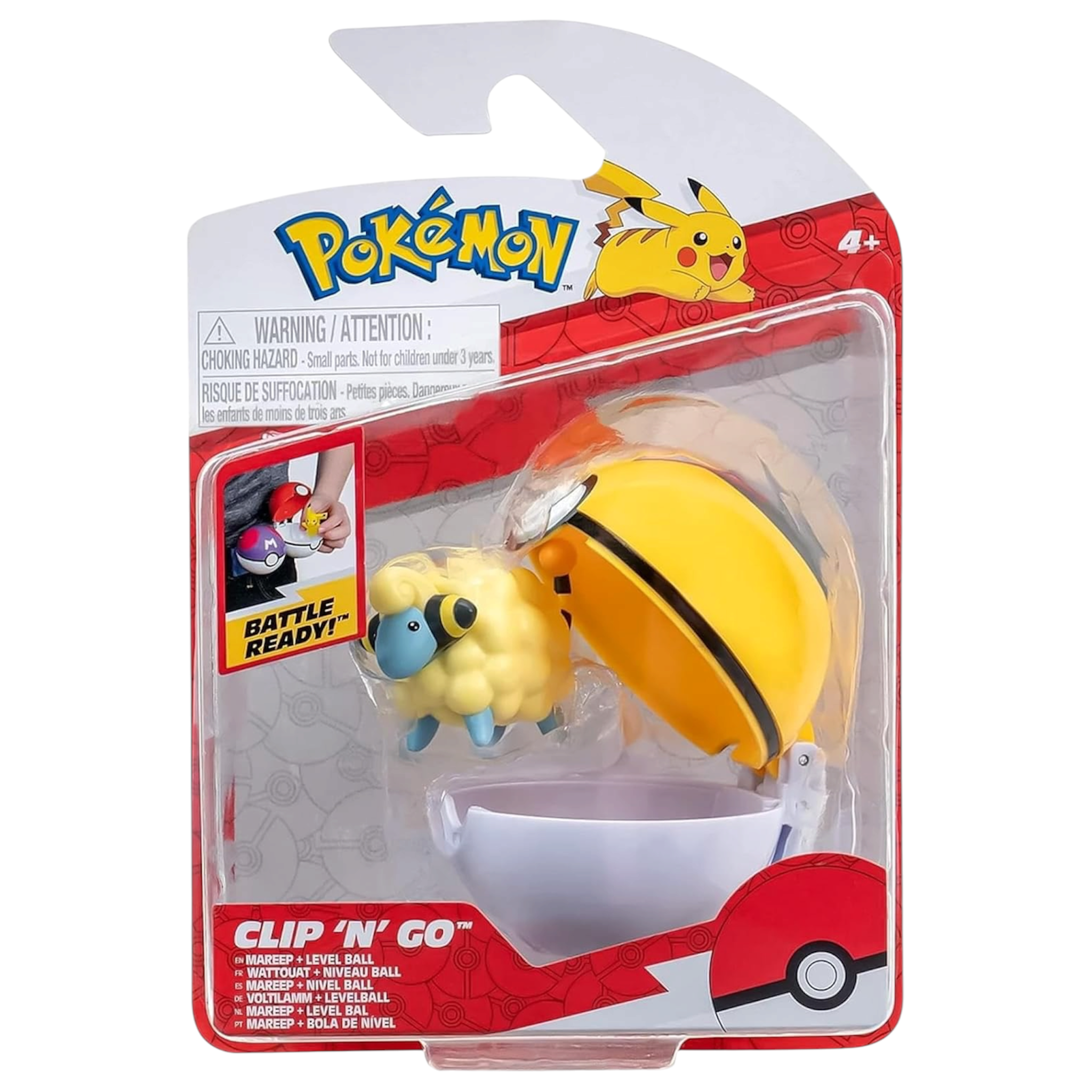 Pokémon Clip’n’Go Mareep con Level Ball PKW3137 Personaggio 5 cm