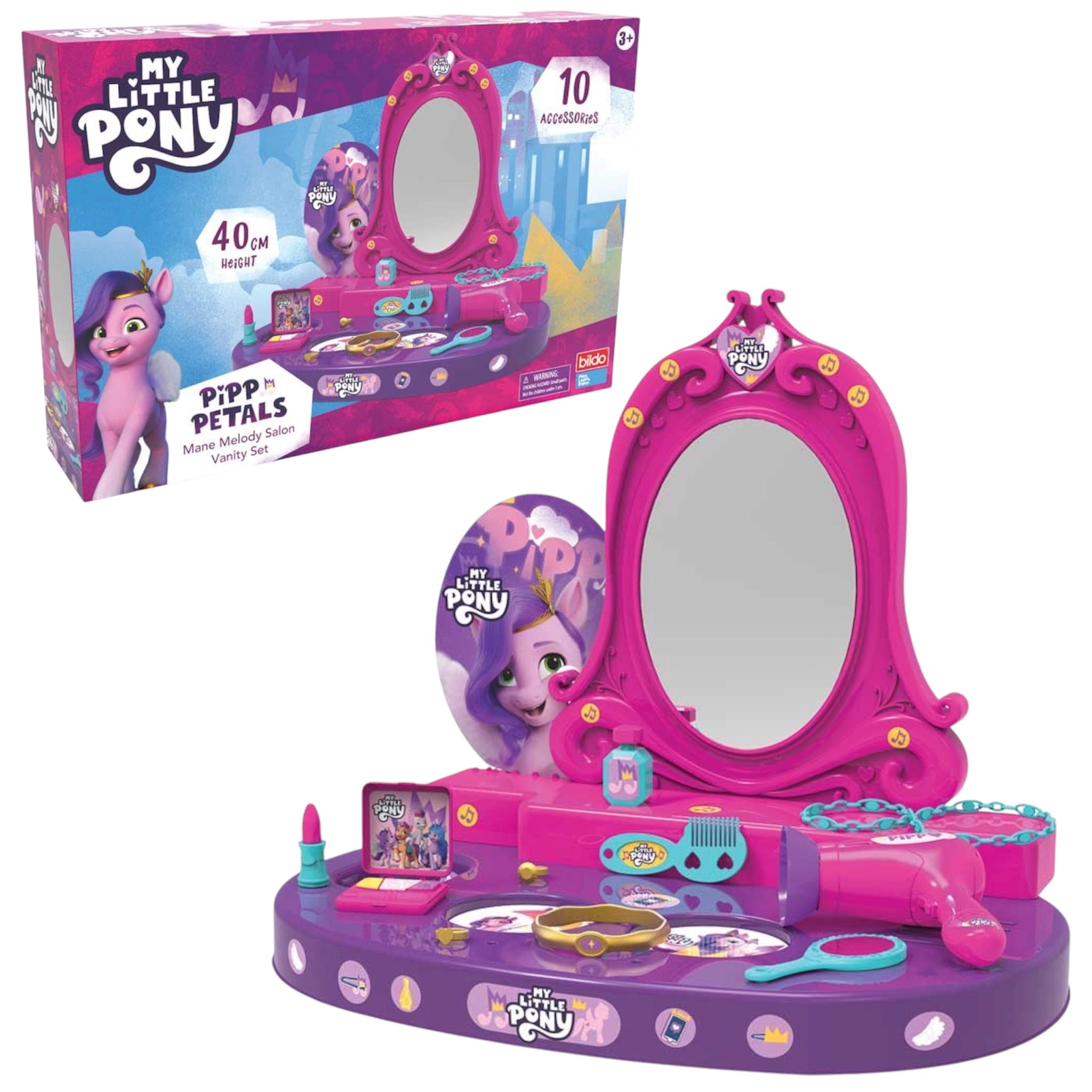 My Little Pony Pipp Petals Mane Melody Salon Vanity Set – Playset Bellezza con Accessori Giocattolo Bambini