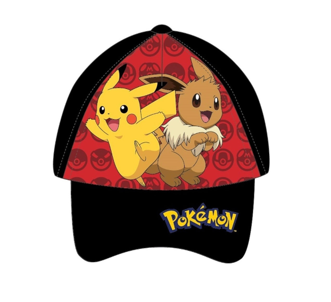 Cappellino Pokemon Pikachu e Eevee da baseball Misura 56 cm Parasole Regolabile Velcro