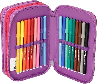Astuccio Tokidoki Scuola 3 Scomparti Con Penna Frixion Cancellabile, Accessori Da Viaggio Organizer Per Valigia Unisex Bambini E Ragazzi, Multicolore,