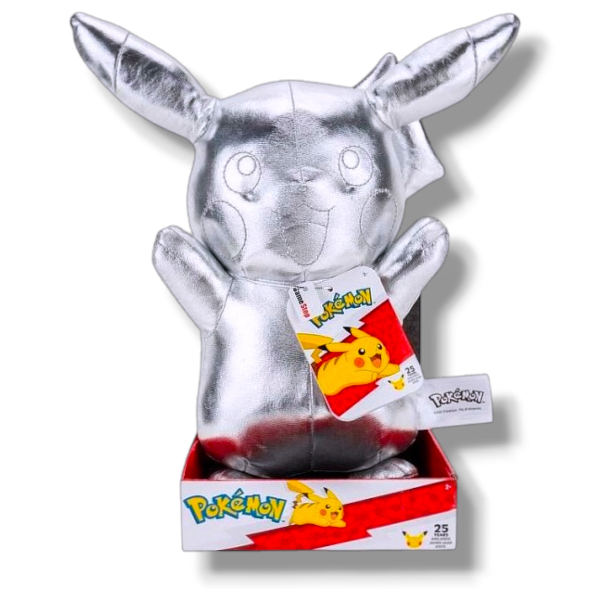 Pikachu Peluche Argento 12" Pokemon Celebrazione 25 Anniversario