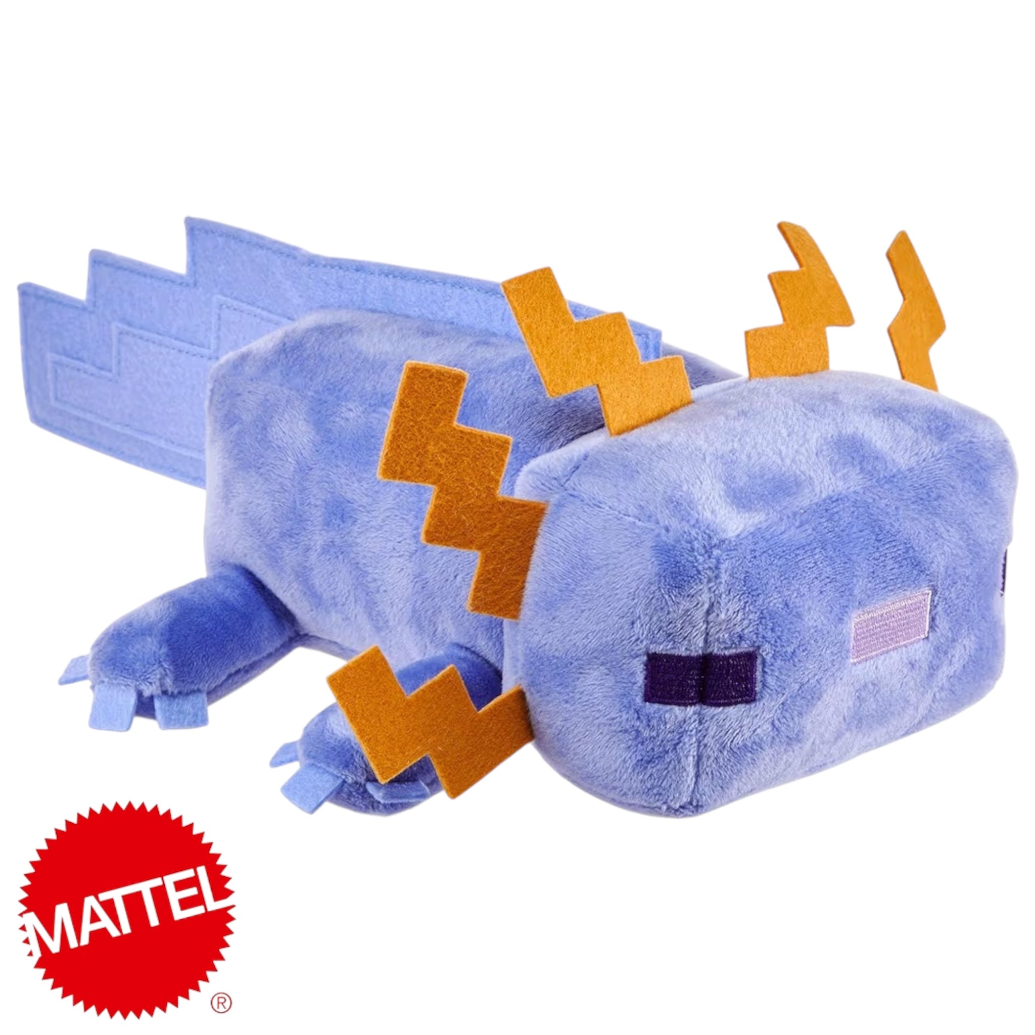 Mattel Minecraft Axolotl blu peluche di 20 cm design pixelato e tessuto di qualità, da abbracciare e coccolare, 3+ anni JDH77