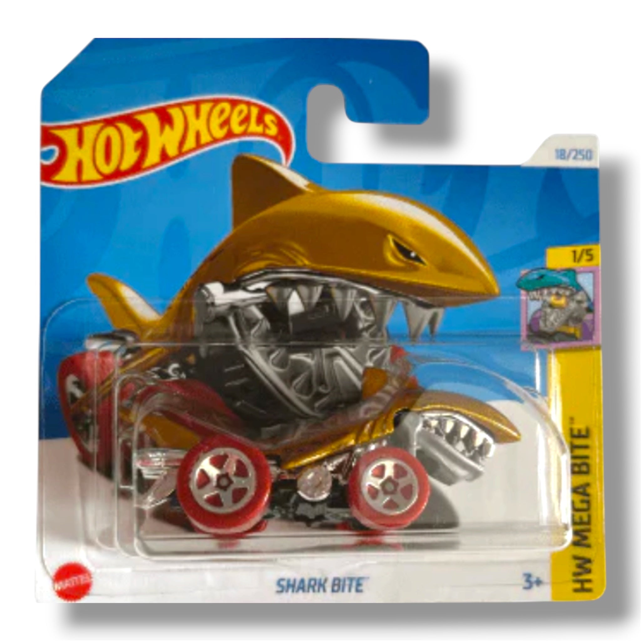 Mattel Hot Wheels Shark Bite Megabyte Oro 2024 1/5 Modellino Auto Die-Cast 18/250