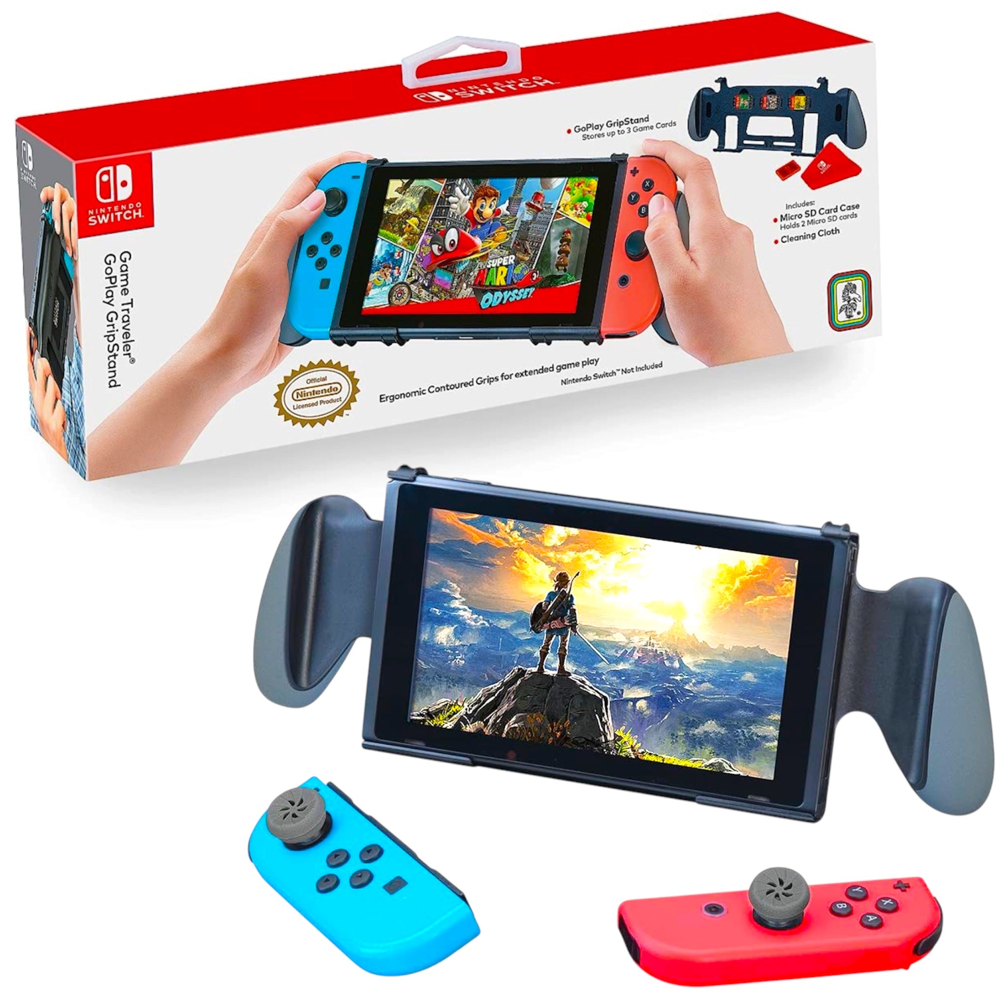 Nintendo Switch Impugnatura Game Traveler GoPlay GripStand con Porta Giochi