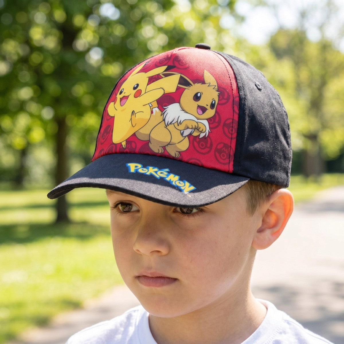 Cappellino Pokemon Pikachu e Eevee da baseball Misura 56 cm Parasole Regolabile Velcro