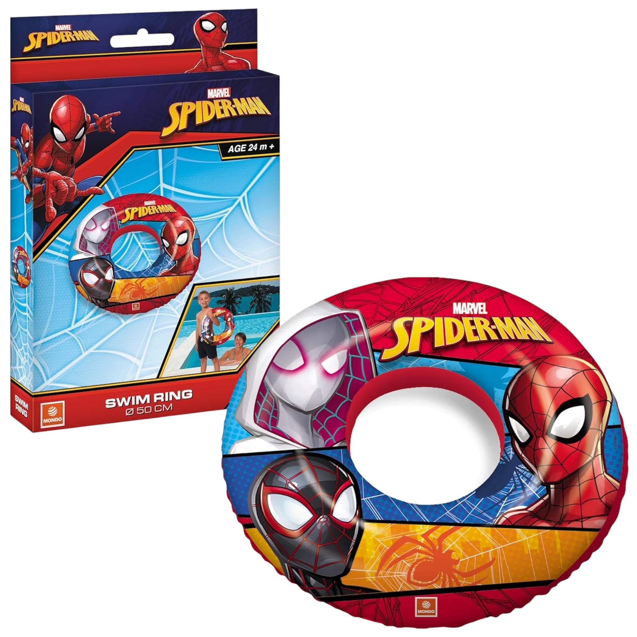 SPIDER-MAN Ciambella Gonfiabile 50cm Salvagente Piscina Mare