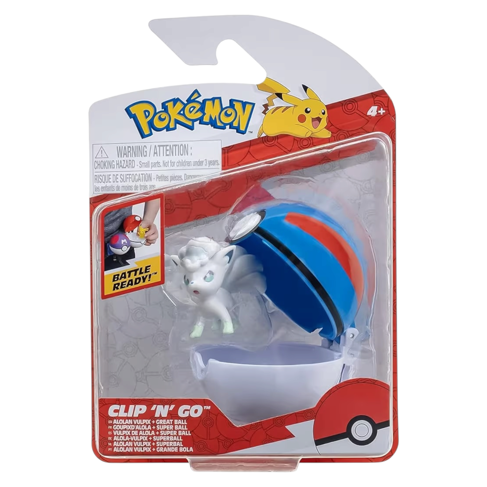 Pokémon Clip’n’Go Alola Vulpix con Super Ball PKW3135 Personaggio 5 cm