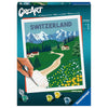 Ravensburger CreArt Svizzera, Kit per Dipingere con i Numeri, Contiene Tavola Prestampata 24x30 cm, Pennello, Colori e Accessori, Gioco Creativo per Adulti 14+ Anni