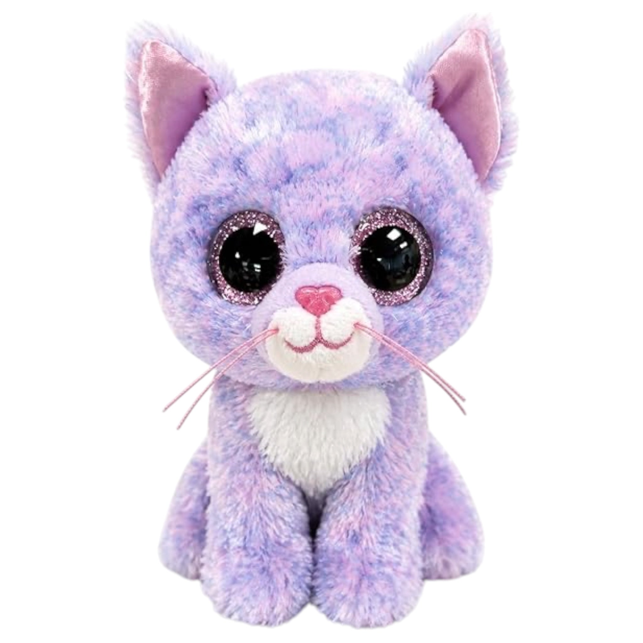 TY Peluche Beanie Boos Gatto Cassidy Rosa e Viola Occhi Rosa glitter 15 Cm