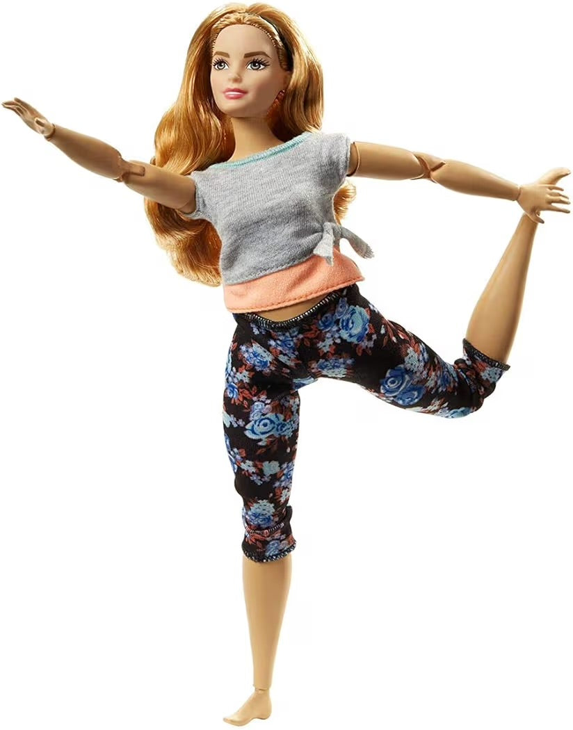 Mattel Barbie Bambola Top Grigio/Arancione Snodata 22 Punti Snodabili per Infiniti Movimenti Giocattolo per Bambini 3 + Anni FTG84