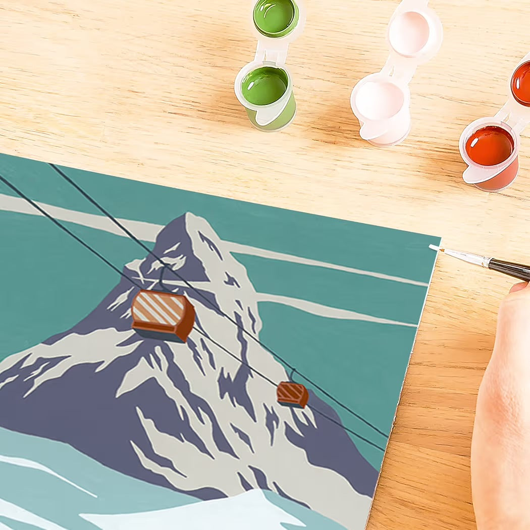 Ravensburger CreArt Zermatt in Svizzera Kit per Dipingere con i Numeri Contiene Tavola Prestampata 24x30 cm, Pennello, Colori e Accessori, Gioco Creativo per Adulti 14+ Anni